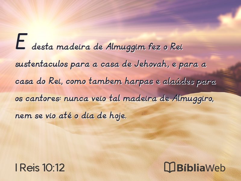 I Reis 10:12 em imagem para compartilhar