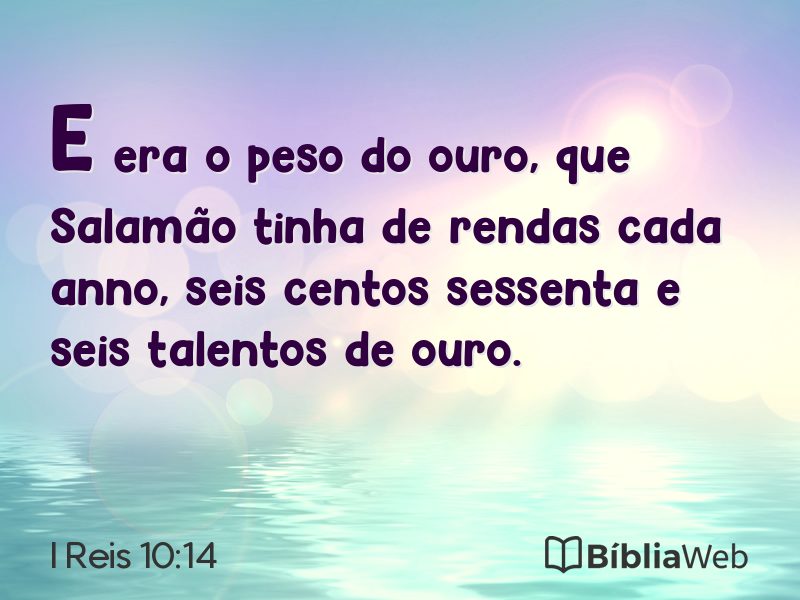 I Reis 10:14 em imagem para compartilhar