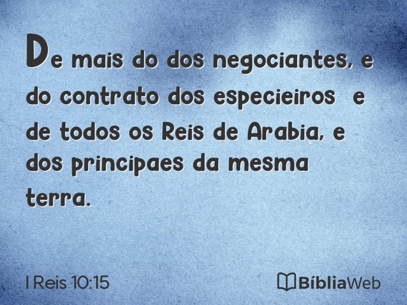 I Reis 10:15 em imagem para compartilhar