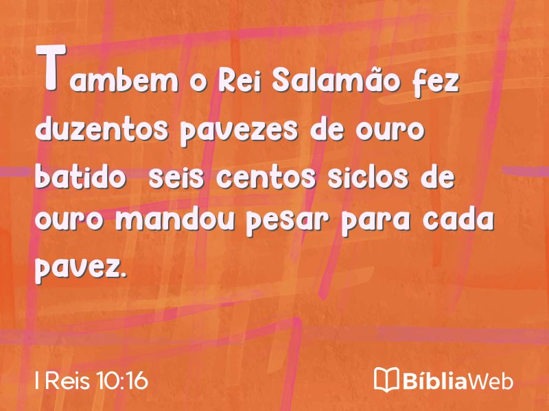 I Reis 10:16 em imagem para compartilhar