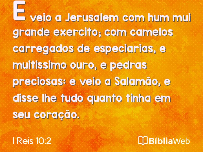 I Reis 10:2 em imagem para compartilhar