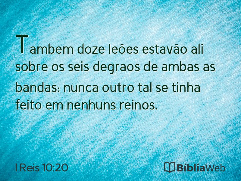 I Reis 10:20 em imagem para compartilhar