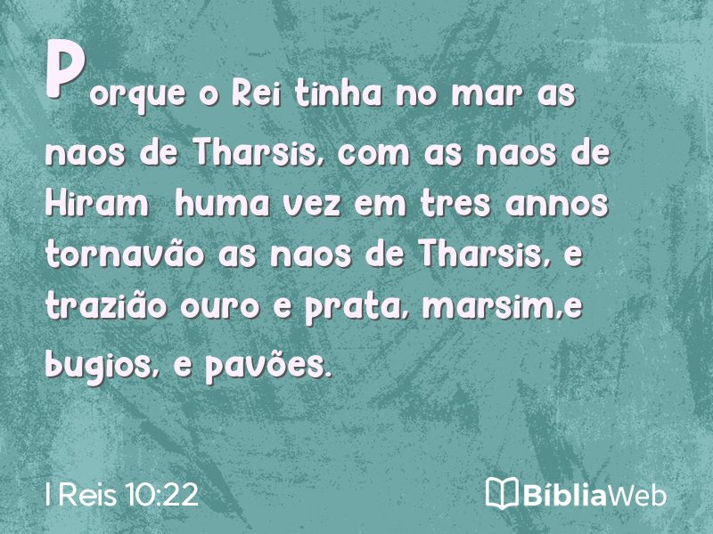 I Reis 10:22 em imagem para compartilhar