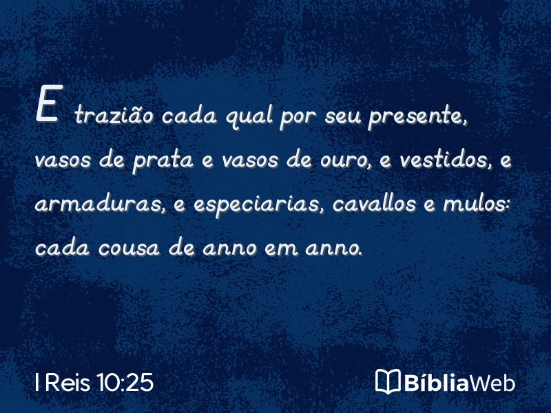 I Reis 10:25 em imagem para compartilhar