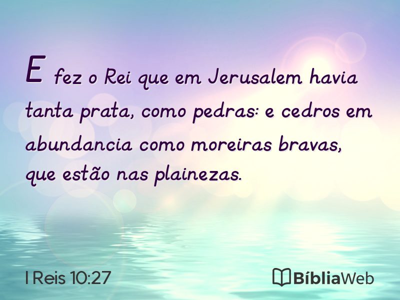 I Reis 10:27 em imagem para compartilhar