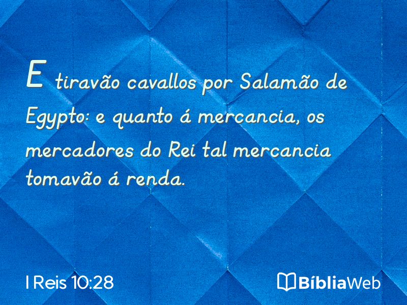 I Reis 10:28 em imagem para compartilhar