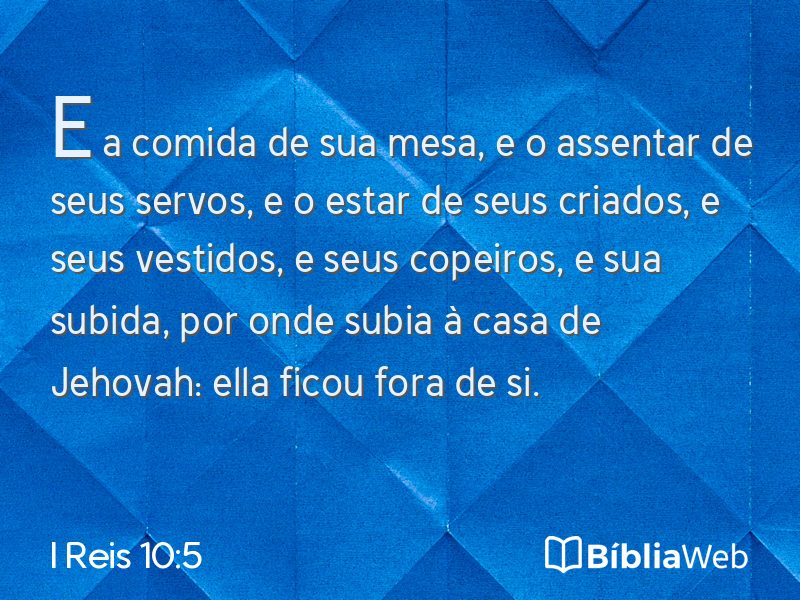 I Reis 10:5 em imagem para compartilhar