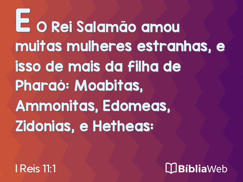 I Reis 11:1 em imagem para compartilhar