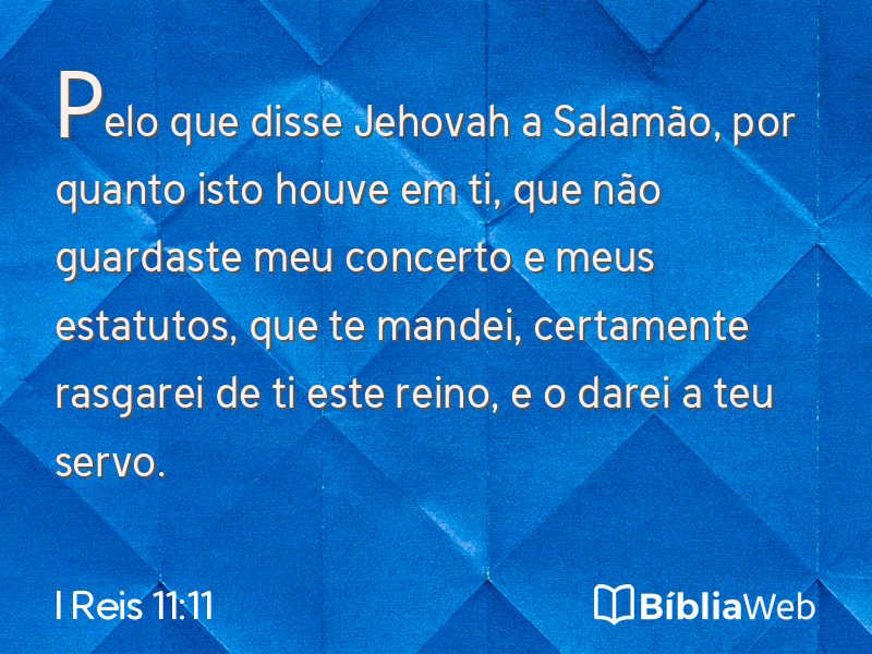 I Reis 11:11 em imagem para compartilhar