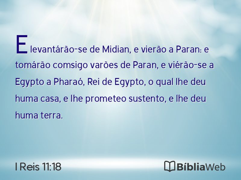 I Reis 11:18 em imagem para compartilhar