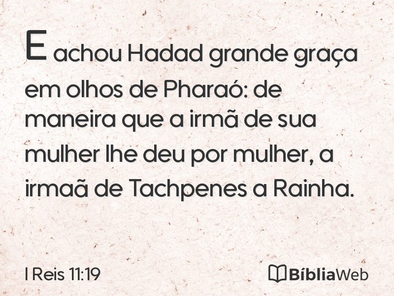 I Reis 11:19 em imagem para compartilhar