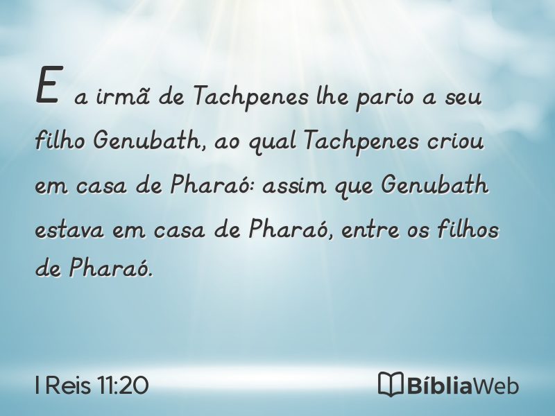 I Reis 11:20 em imagem para compartilhar