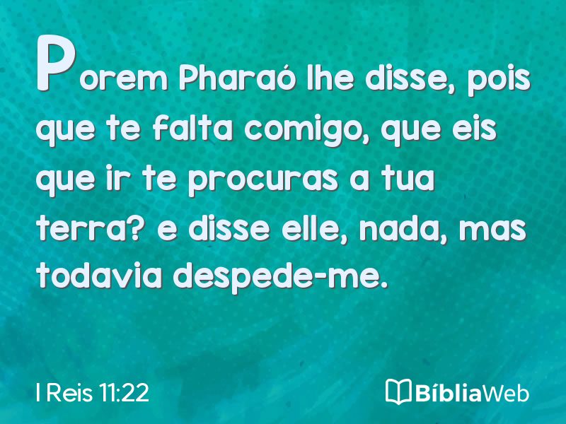 I Reis 11:22 em imagem para compartilhar