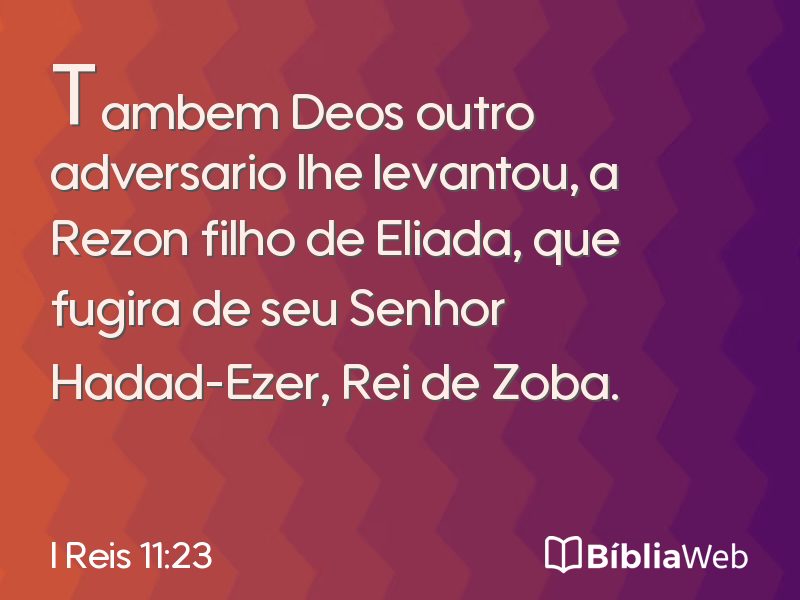 I Reis 11:23 em imagem para compartilhar