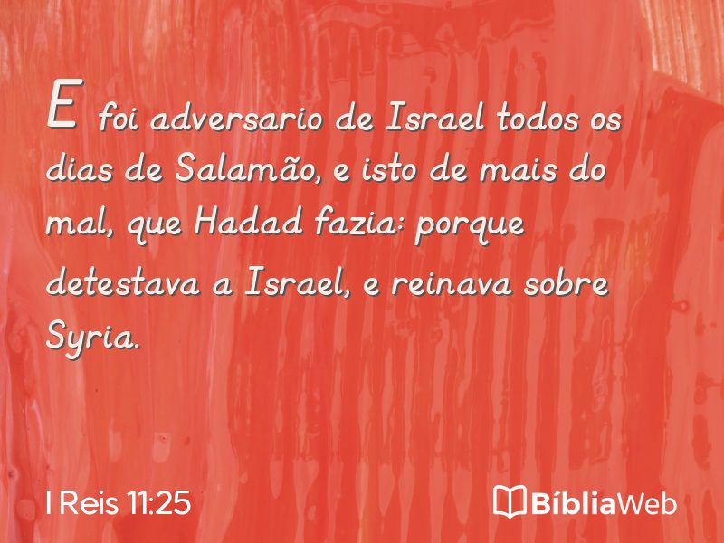I Reis 11:25 em imagem para compartilhar