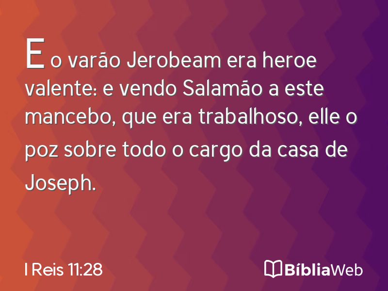 I Reis 11:28 em imagem para compartilhar