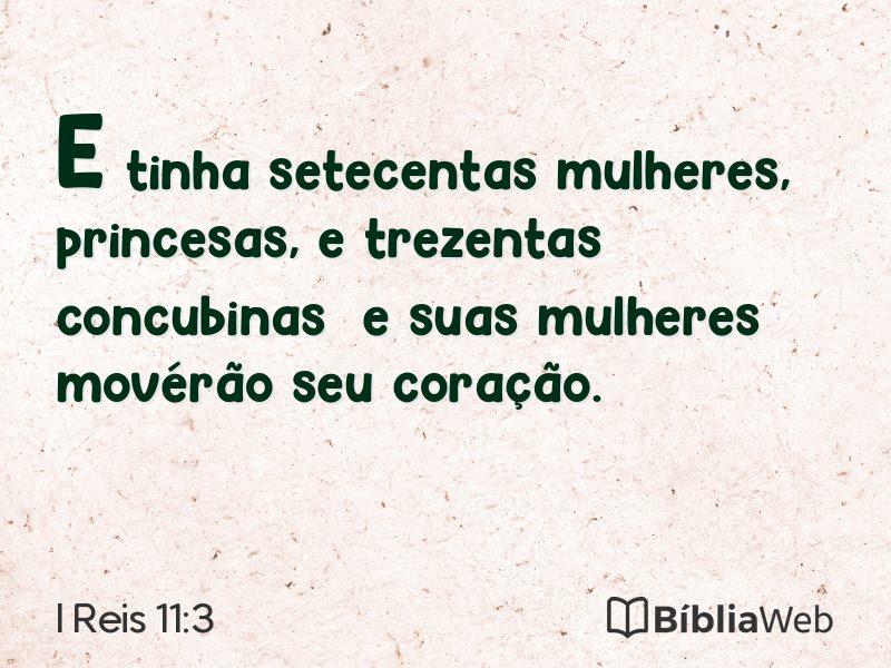 I Reis 11:3 em imagem para compartilhar