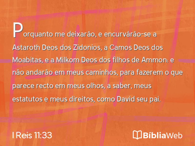 I Reis 11:33 em imagem para compartilhar