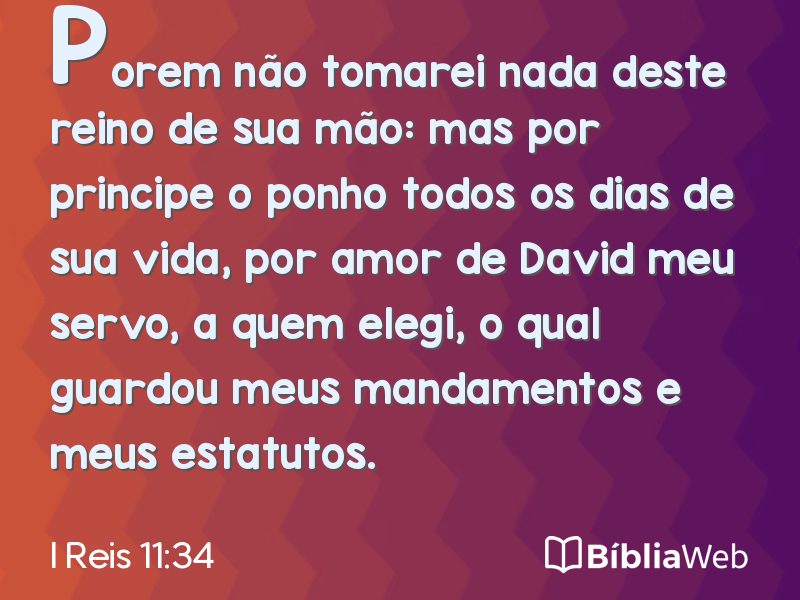 I Reis 11:34 em imagem para compartilhar