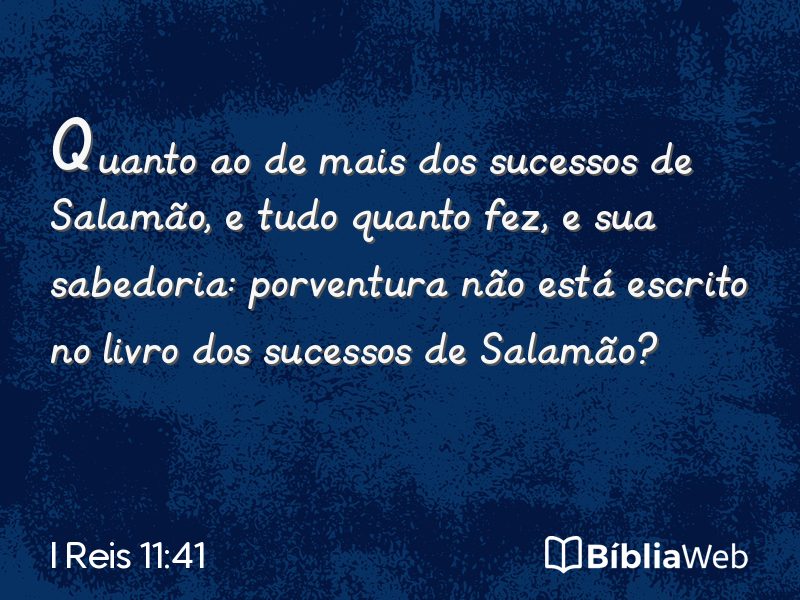 I Reis 11:41 em imagem para compartilhar