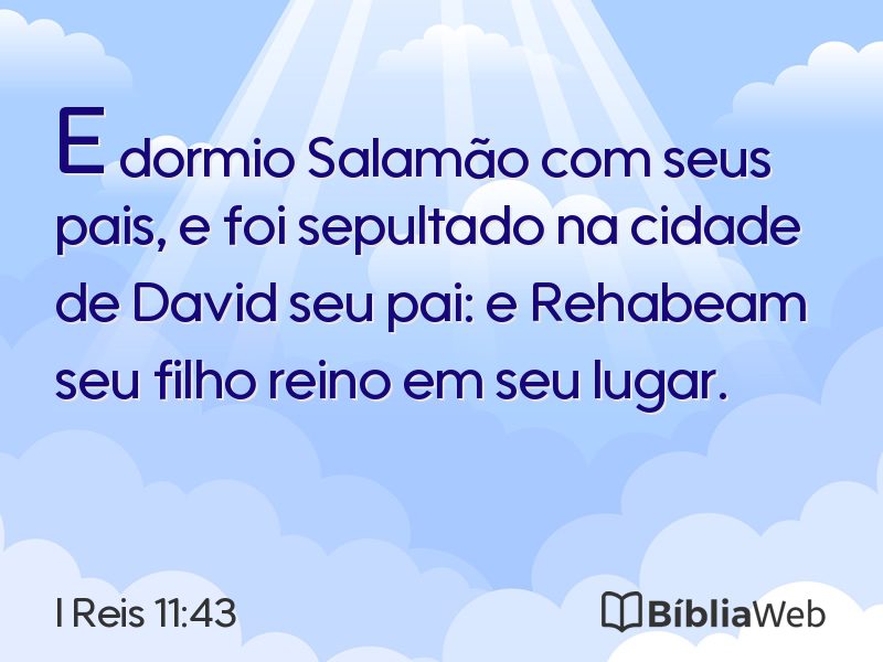 I Reis 11:43 em imagem para compartilhar