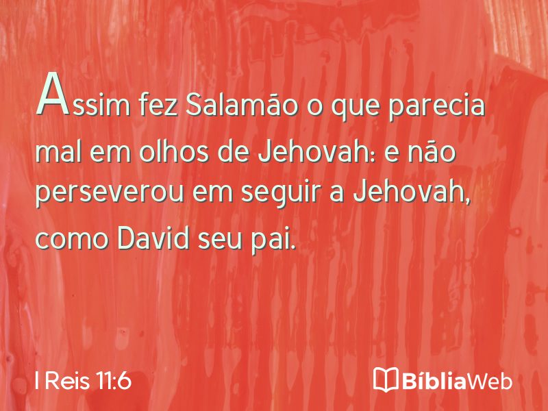 I Reis 11:6 em imagem para compartilhar