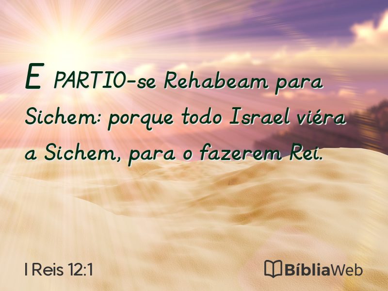 I Reis 12:1 em imagem para compartilhar