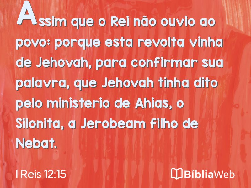 I Reis 12:15 em imagem para compartilhar