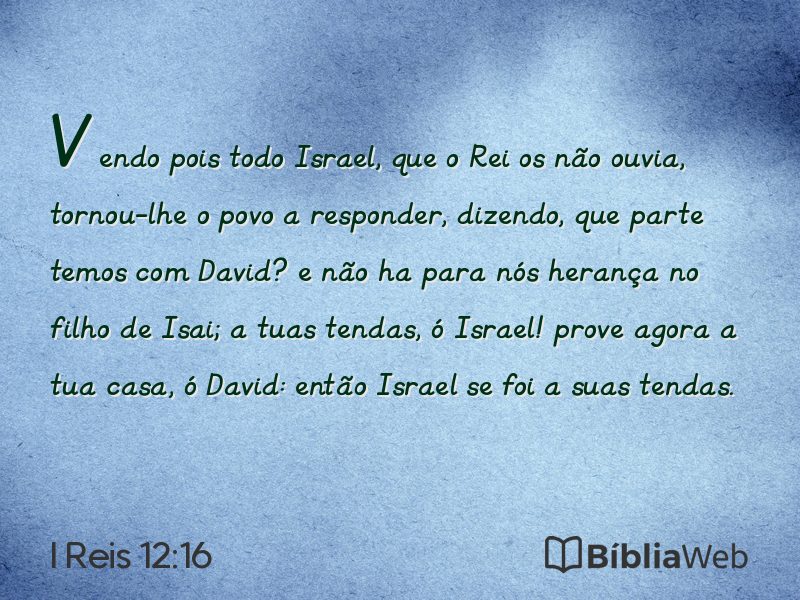 I Reis 12:16 em imagem para compartilhar