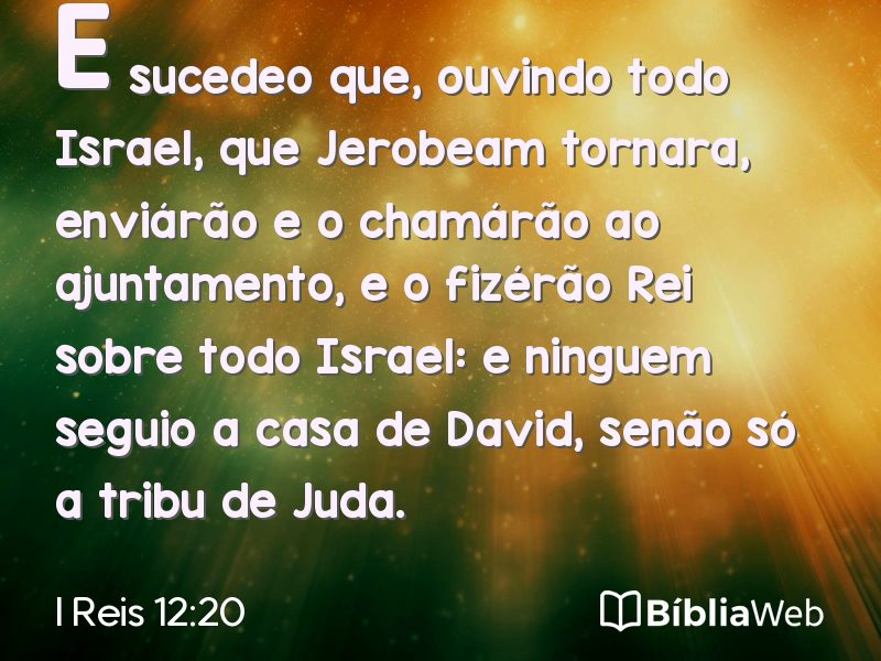 I Reis 12:20 em imagem para compartilhar