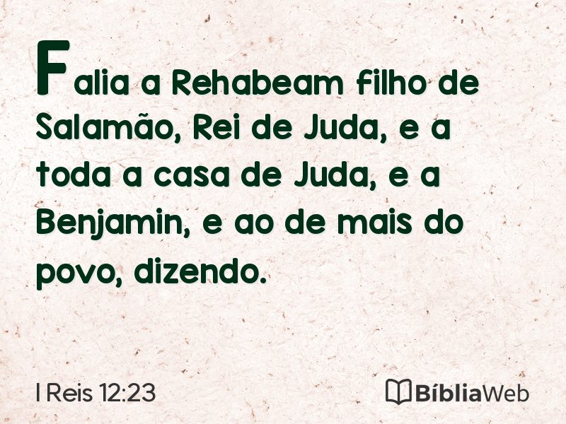I Reis 12:23 em imagem para compartilhar