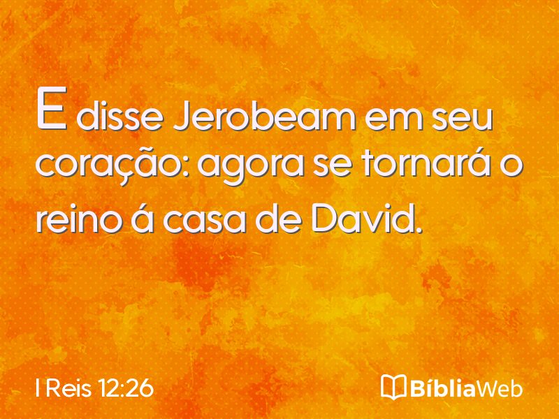 I Reis 12:26 em imagem para compartilhar