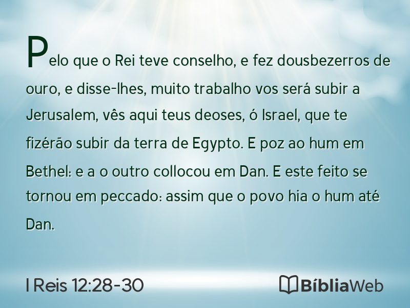 I Reis 12:28-30 em imagem para compartilhar