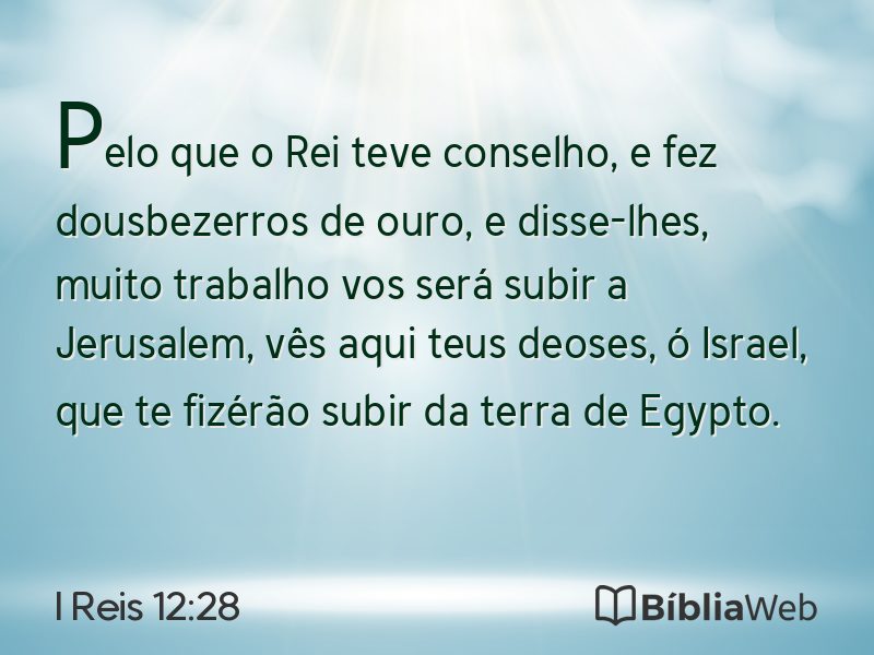 I Reis 12:28 em imagem para compartilhar