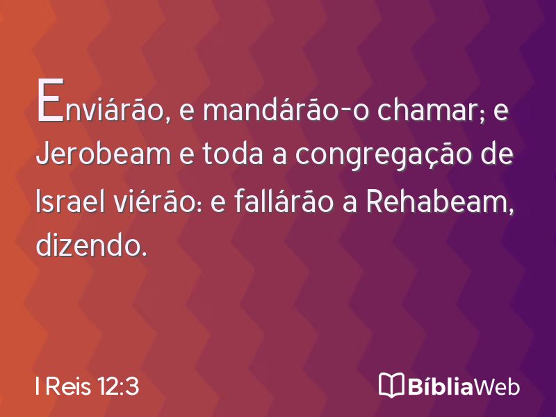 I Reis 12:3 em imagem para compartilhar