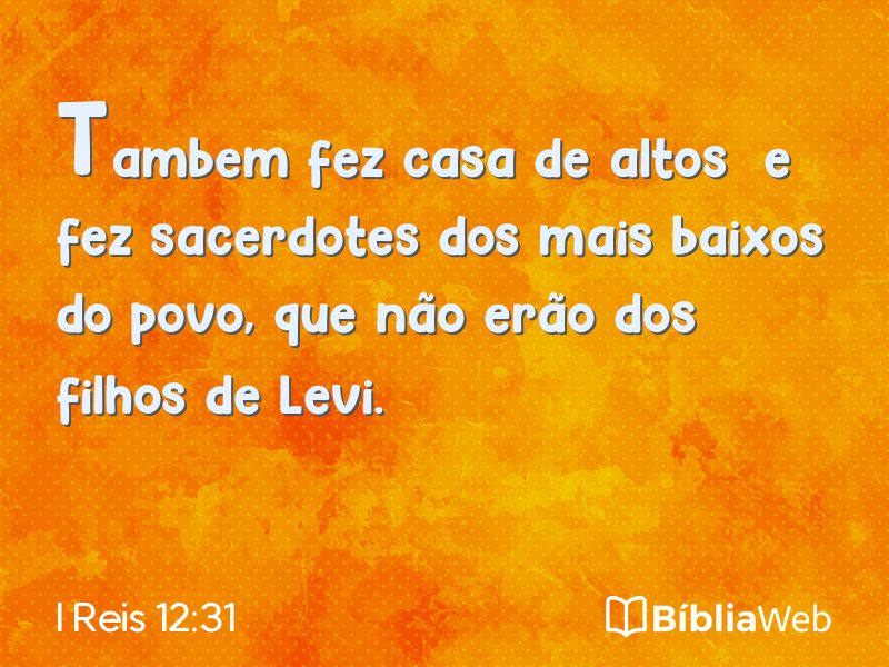I Reis 12:31 em imagem para compartilhar