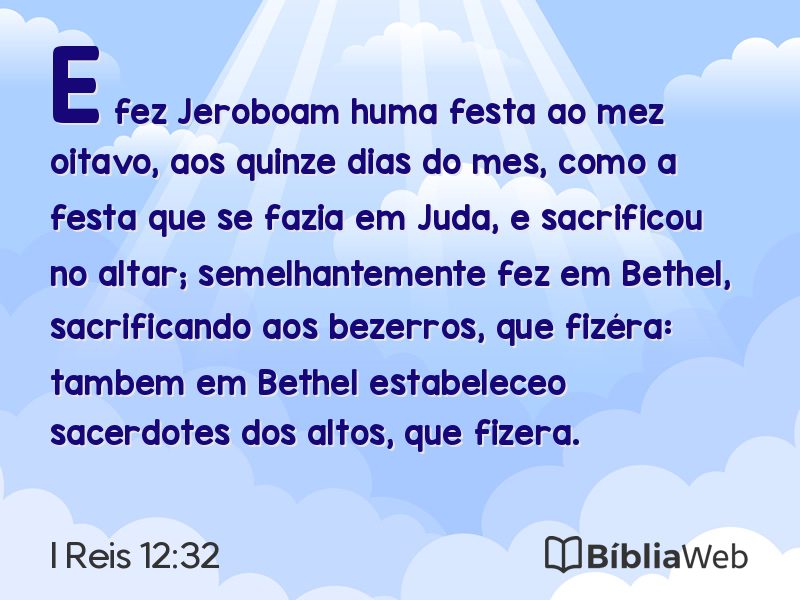 I Reis 12:32 em imagem para compartilhar