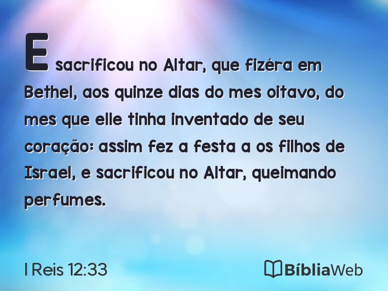 I Reis 12:33 em imagem para compartilhar