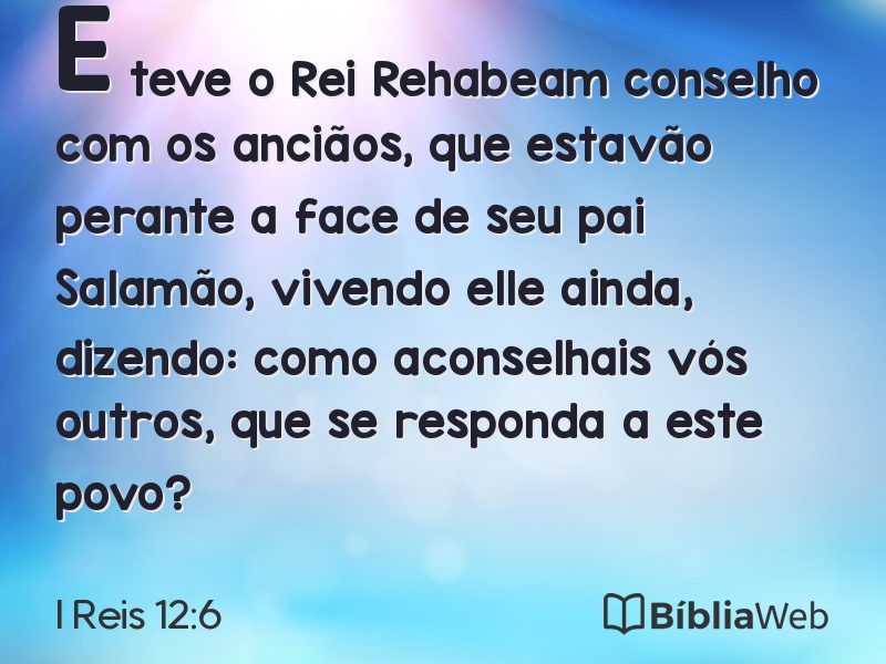 I Reis 12:6 em imagem para compartilhar