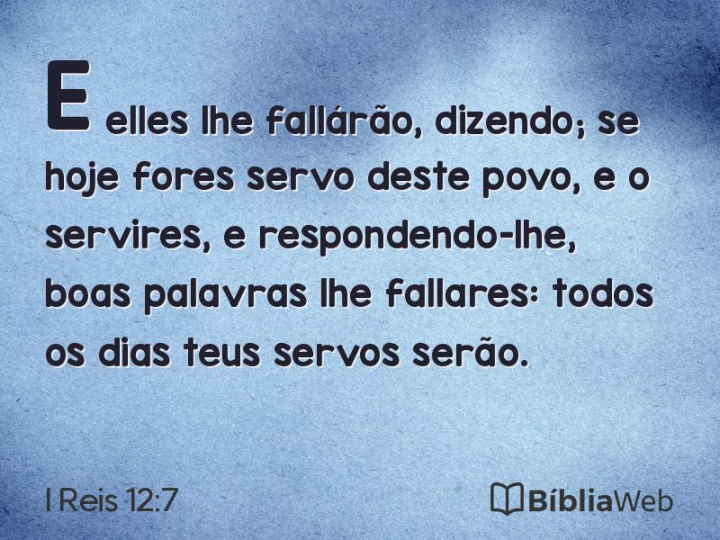 I Reis 12:7 em imagem para compartilhar