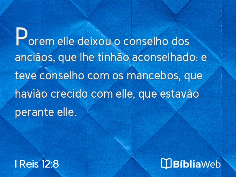 I Reis 12:8 em imagem para compartilhar
