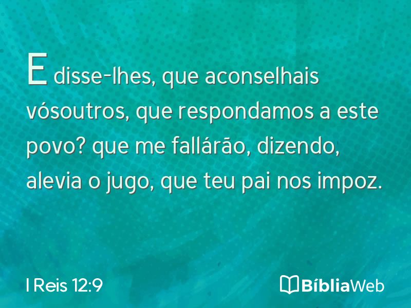 I Reis 12:9 em imagem para compartilhar