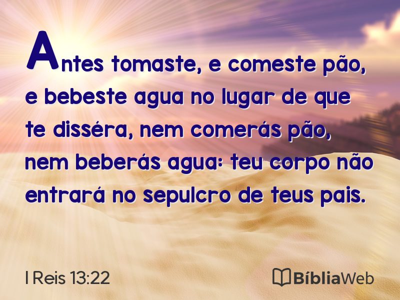 I Reis 13:22 em imagem para compartilhar