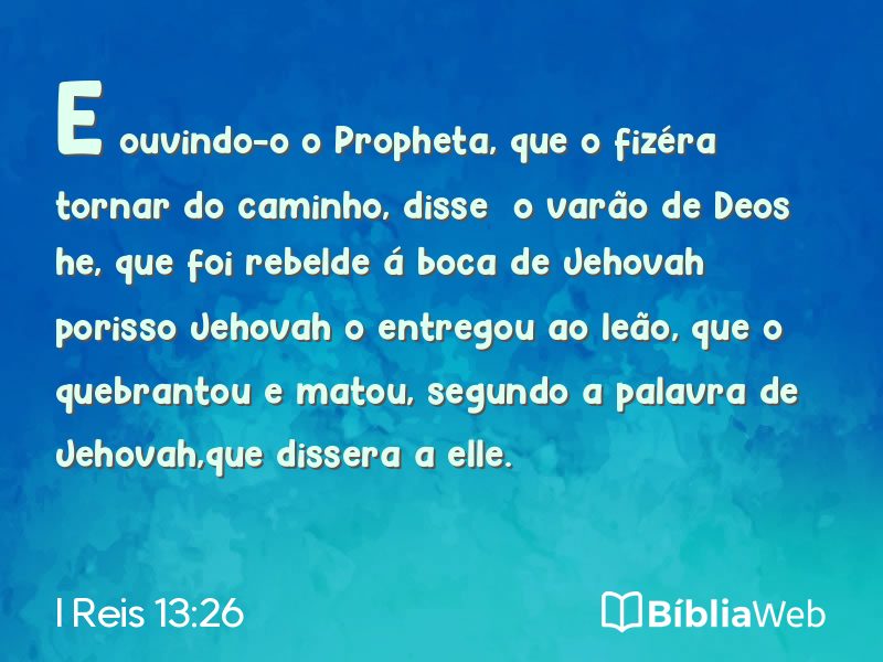I Reis 13:26 em imagem para compartilhar