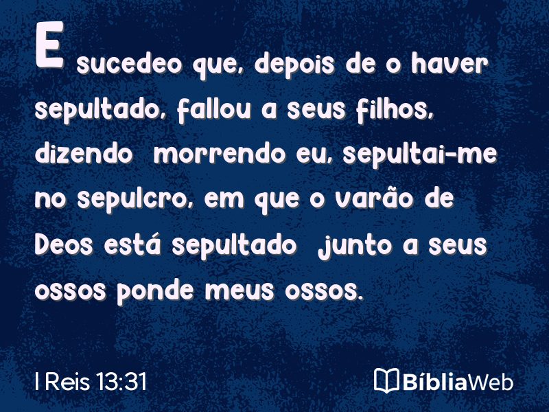 I Reis 13:31 em imagem para compartilhar