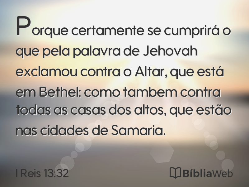 I Reis 13:32 em imagem para compartilhar