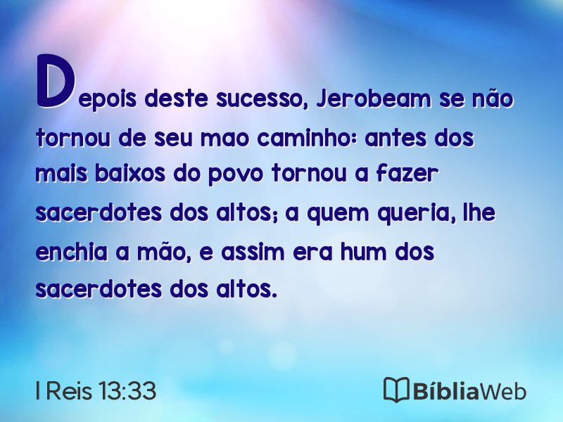 I Reis 13:33 em imagem para compartilhar