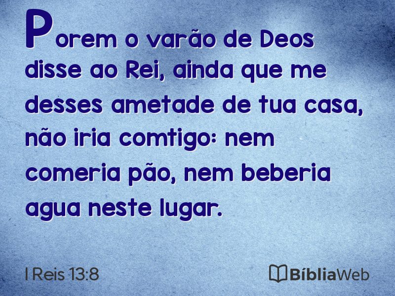 I Reis 13:8 em imagem para compartilhar