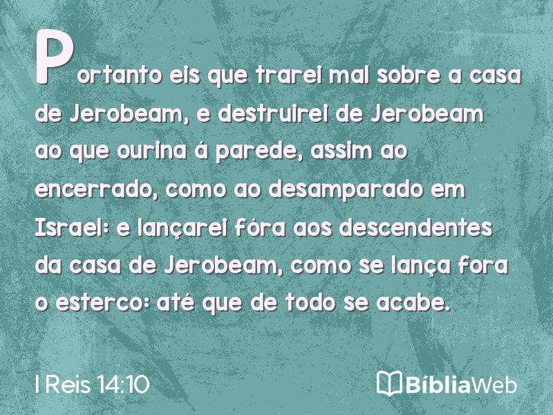 I Reis 14:10 em imagem para compartilhar