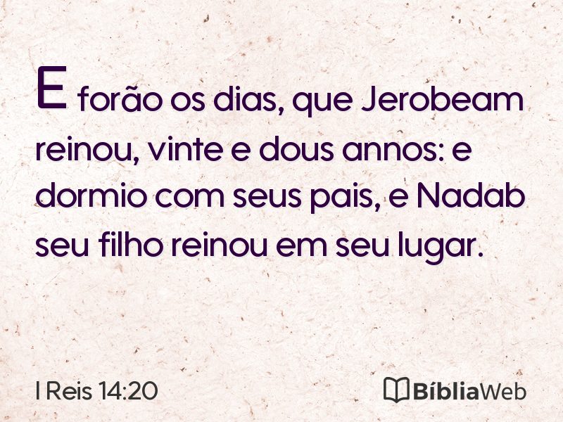I Reis 14:20 em imagem para compartilhar
